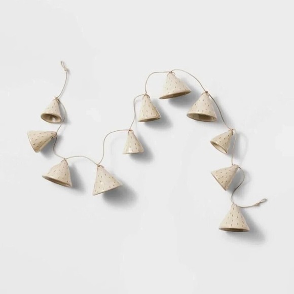 Threshold Other - Threshold Studio McGee Ceramic Bell Garland Neutral Holiday 51" Beige Rustic